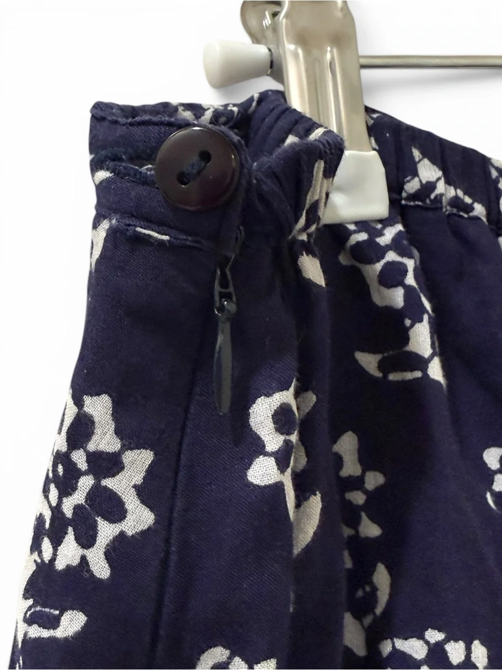Blue Patchwork Floral Block Print Shibori Tie Dye Midi Skirt L - Picture 6 of 7